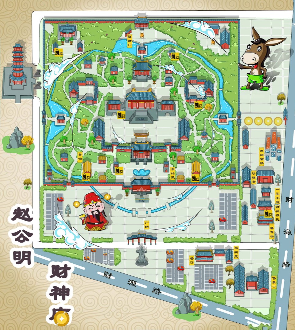 鸡泽寺庙类手绘地图